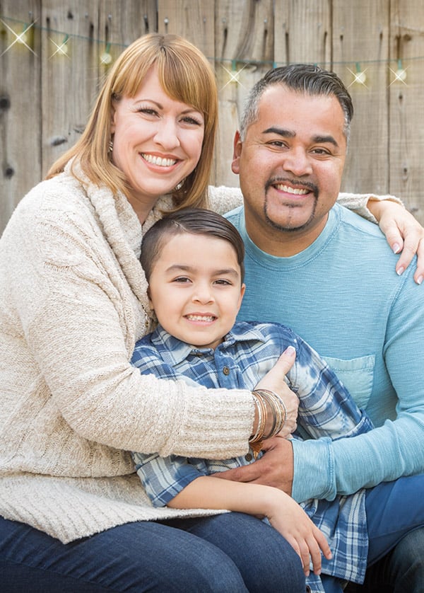 mixed race family photo